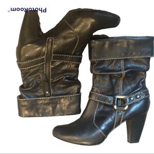 Fossil Black Leather Booties -Size 10